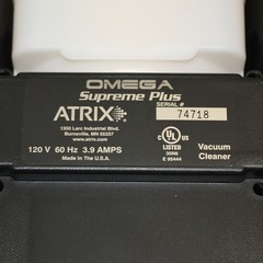 Atrix Omega Supreme Plus Electronics Vacuum VACOSE110, 120V AC, HEPA, 1 Gallon
