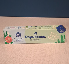 Repurpose Compostables PHA Compostable Straws, Standard 8in x .25in, 50ct, 9 Box