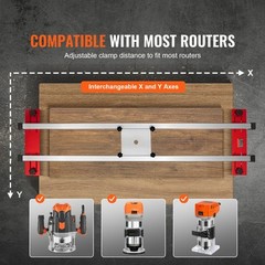 VEVOR Router Sled Adjustable Wood Slab Flattening Mill Router Jig 64″ Length