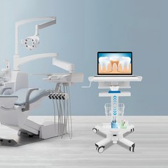 Medical Laptop Workstation Cart With Scanner Holder Storage For Hospital Clinic
