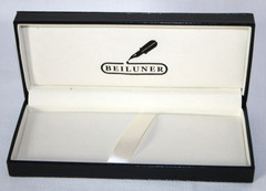 BEILUNER Red Lacquer Ball Point Pen With Gold Finish and Leather Case #17
