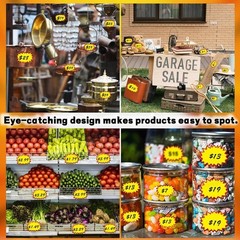 Garage Sale Stickers Disposable Yard Sale Price Stickers 2″x 3″& 3″x 4″