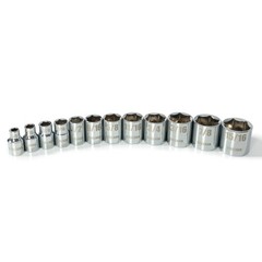 STEELMAN 12-Piece 3/8-Inch Drive SAE Shallow 6-Point Socket Set, 78201