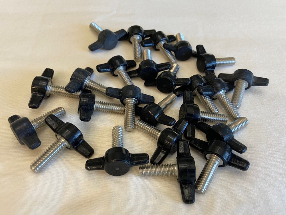 1/4″-20 x 1″ Stainless Steel Thumb Screw Black Tee / Wing New Old Stock – 2 Qty