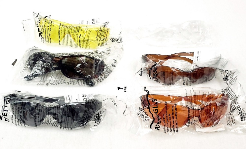 Adult Unisex Safety/Shooting Tinted Lens Glasses Lot Of 6 Assorted Brands