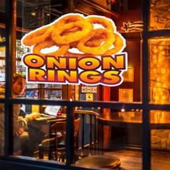 Food Truck Decals Onion Rings Style B Restaurant & Food Concession Sign Orange