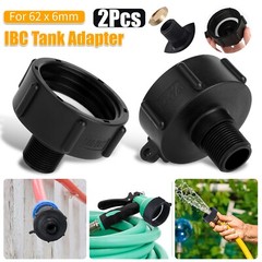 2x IBC Tote Water Tank Adapter 2″ for Garden Hose Drain Plug Connector Easy Use