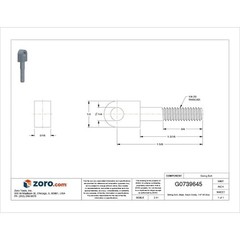 Te-Co 43001 Swing Bolt, 1/4″-20, 0.250 In Id, Steel, Black Oxide