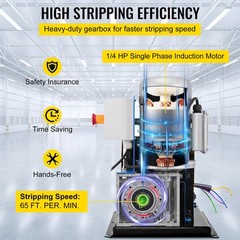 VEVOR Electric Wire Stripping Machine 1.5-38mm Cable Stripper 0.06″-1.5″ 1/2HP