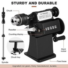 Coil Winding Machine 1/16″-1/2″ Hand Winder with Counter for Motor & Guitar Coil