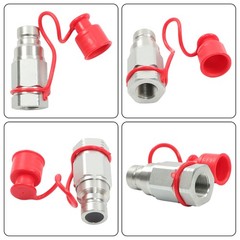 3/4″ NPT Flat Face Hydraulic Quick Connect Couplers Skid Steer Set