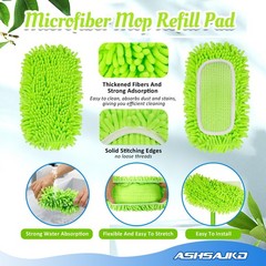 Ashsajkd 4Pcs for Swiffer Reusable Dry Sweeping Cloths Microfiber Wet Mop…