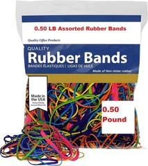 Rubber Bands Assorted Sizes 0.5 lb Bag – Strong Elastic Bands for Home, Office
