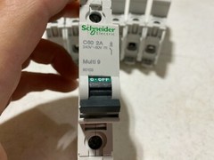 3x Schneider Electric C60 Multi 9 Circuit Breakers 2A 240V-60V 1-Pole NOS
