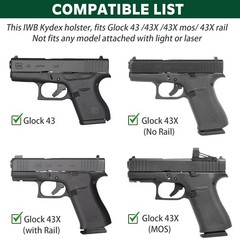 WARRIORLAND IWB Kydex Holster for Glock 43X / G43X MOS / G43 – Inside Wais