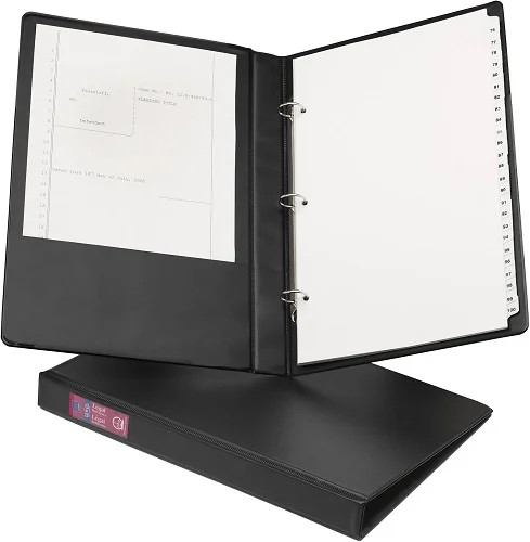 8.5x14in Legal-Size Durable Binders w/Round Rings 1in Black – 1EA
