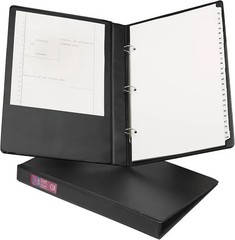 8.5x14in Legal-Size Durable Binders w/Round Rings 1in Black – 1EA