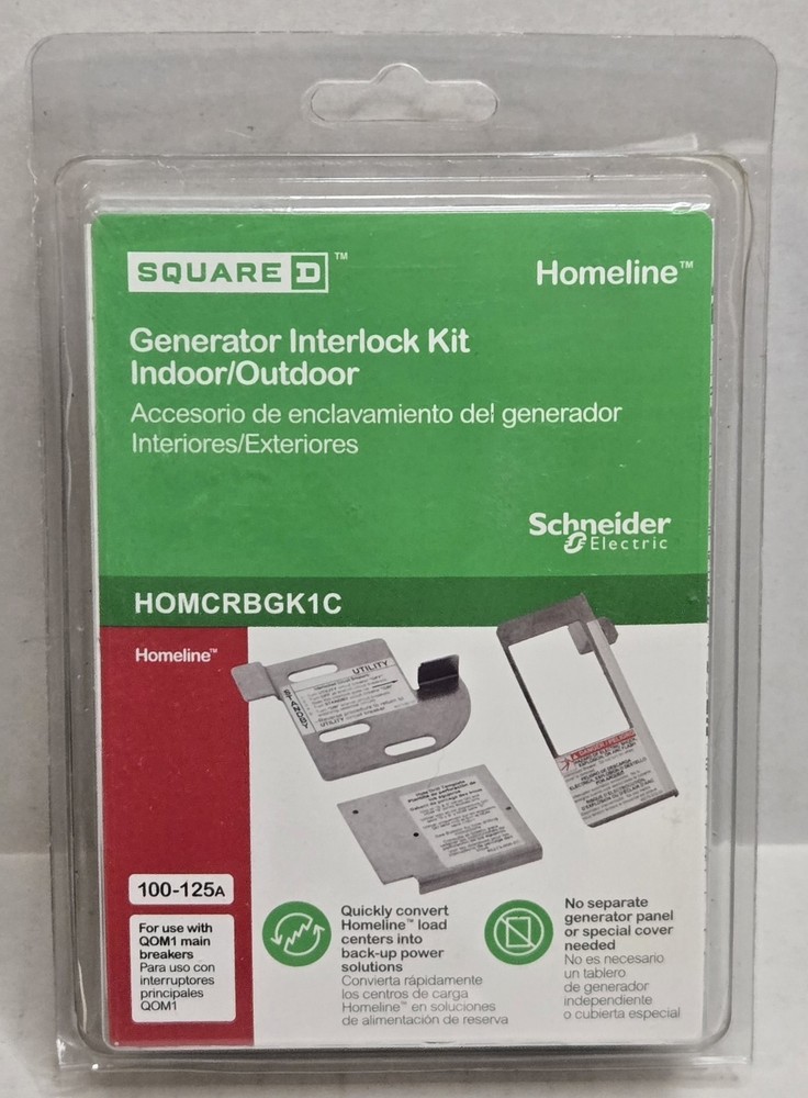 Square D Homeline 100-125A Indoor/Outdoor Load Center Generator Interlock Kit