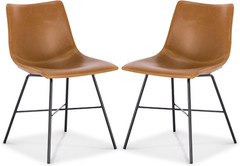 POLY & BARK Paxton Leather Dining Chairs – Set of 2 Modern Dining Room Chairs wi