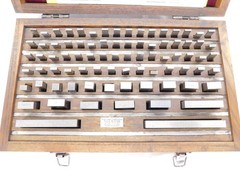 CERTIFIED 81pcs. SET FULL STEEL RECTANGULAR GAGE BLOCKS .050 TO 4″ W/ CASE 4.0