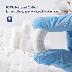 250pcs/Box JMU Dental Cotton Rolls Nosebleed Plugs Non-Sterile, 1″ x 3/8″