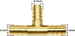 1/4″ T-Shaped Brass Hose Fitting – Easy Connect 3-Way Union for Water/Fuel/Air