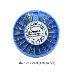 120pcs/kit Dental Screw Post Completed Kit Silver/Gold Plated Endo Conical Pins