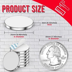 FINDMAG Neodymium Disc Magnets 1.18in Strong Rare Earth Magnets 8 Pack