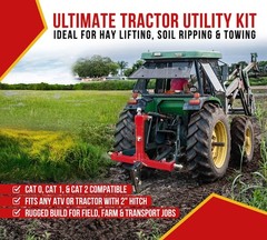 3 Point Trailer Hitch w/4 Point Hitch Mount Ripper Attachment for Plow