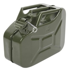 10L 0.8mm Army Backup Fuel Can Gasoline Fuel Can Metal Tank Emergency Green