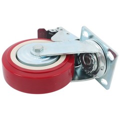 4Pcs Polyurethane 8″ × 2″ Heavy Duty Swivel Caster Wheel With Belt Brake Casters