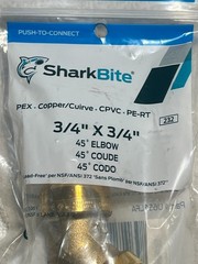 SharkBite Push to Connect 3/4 in. 3/4 in. D Brass 45 Degree Elbow UR656LFA
