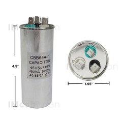 10Pcs Dual Run AC Capacitor 45+5 MFD µF 370-440VAC 50/60Hz 5% HVAC Capacitor