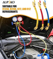 Color-Coded Heavy-Duty Refrigeration Hoses with 1/4″ Ball Valve – 600 Psi Max