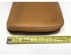 NEW VTG 1996 Franklin Covey SpaceMaker Tan Tobacco Leather Zip Planner 10×7 MINT