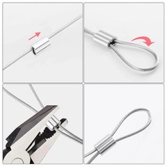 200 Pcs Aluminum Crimping Sleeve 1/16″, Cable Ferrule Wire Rope Sleeves Sleeve.