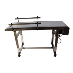 53in*15.7in White PVC Belt Conveyor with Double Guardrail Adjustable speed 110V