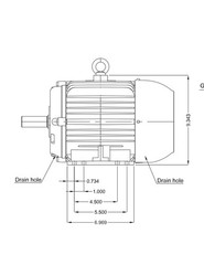 Weg AC Motor 00736ET3E184T-W22, 7.5 HP, 3485 RPM, 230/460VAC, 60Hz, 3Ph