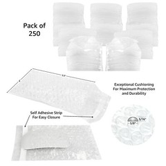 UOFFICE 250 Clear Bubble Out Bags 4 x 5.5″ – #1 Wrap Envelopes
