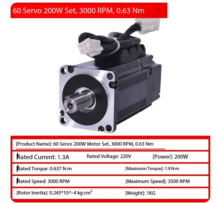 Servo Motor Set: 60/80/110 Servo Motor Drive Integrated, 200W/400W/750W