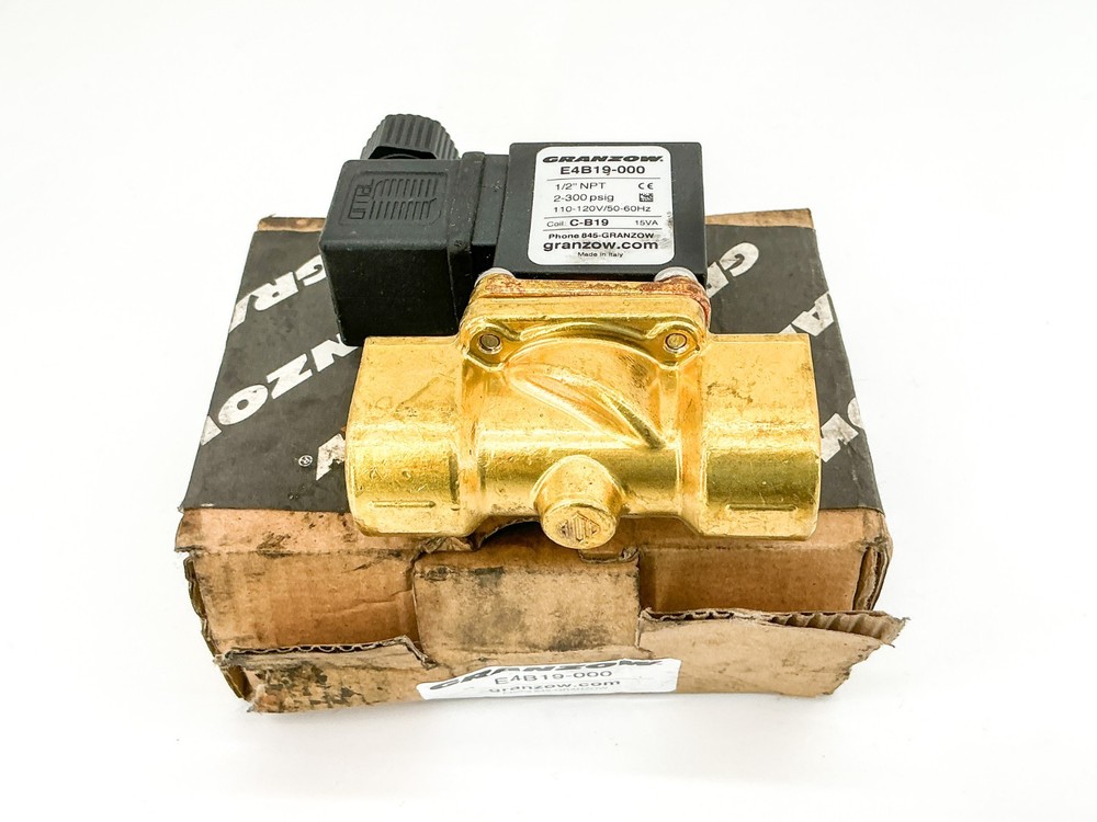 New Granzow E4B19-000 Solenoid Valve 2 Way 1/2″NPT 110/120V 300PSIG