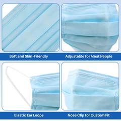 JMU Black ASTM Level 3 Medical Mask 4 Layer Disposable Face Masks BFE 98%