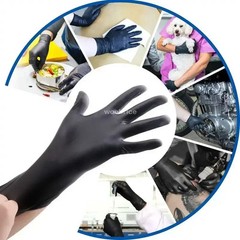 50/100/200pcs Disposable Black Nitrile Gloves, Kitchen, Tattoo, Hair Dye Gloves,
