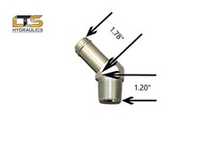 3/4″ Beaded Hose Barb x 3/4″ Male Pipe NPT 45° Steel Adapter 4503-12-12
