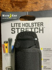 Nite-Ize Lite Holster Stretch Black Universal Flashlight Holder w/Belt Clip