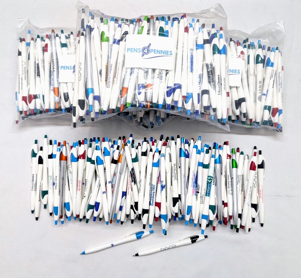 500 Bulk Misprint Pens Lot JAVALINA by HUB PEN White & Multicolor Mixed Case