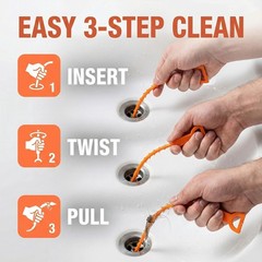 Durable 20-Inch Hair Clog Remover Tool – 6-Pack for Easy Drain Cleaning
