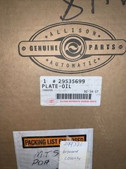 Allison Transmission Oil Plate 29535699 NOS
