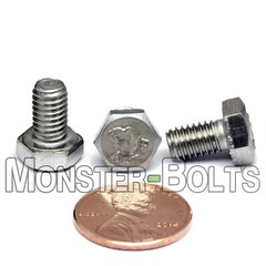 M6-1.00 x 10mm Stainless Steel Hex Cap Bolt / Screw, Coarse DIN 933 Tap A2 18-8
