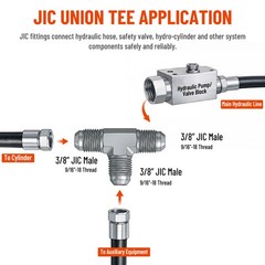 5PCS JIC Male 37° Flare Union Tee Hydraulic Fittings 3/8″ JIC Male x Male x Male